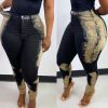 High Waist Colorblock Pocket Design Jeans
