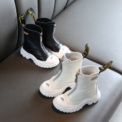 Girls Leather Boots Soft Bottom Shoes